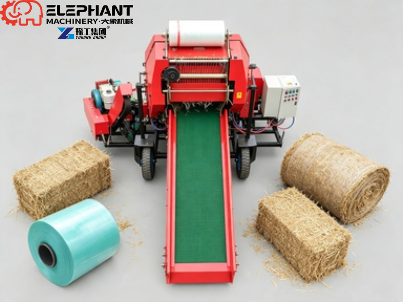 Agriculture Farming Livestock - Landwirtschaftliche Kombinierte Silage-Ballenwickelmaschine Mini-Quaderballenpresse für Heu