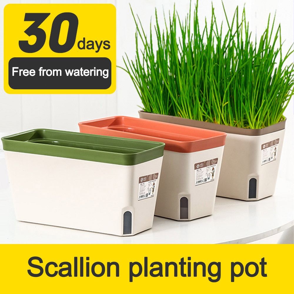 Vegetable Transplanter - Multifunktions-Doppelschicht-Blumentopf rechteckige Innen blume Pflanzer Box