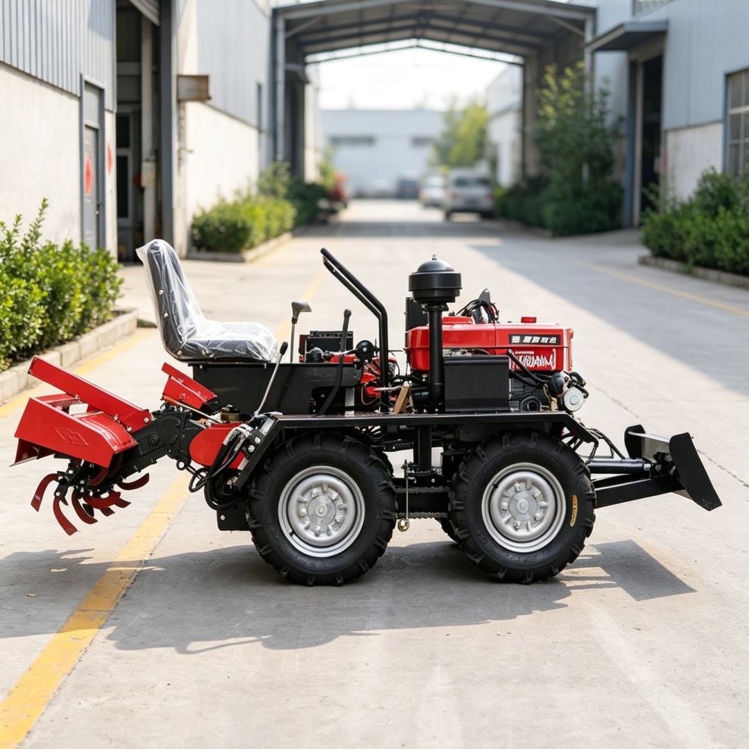 Agriculture Farming Types - Maßgefertigter, heiß begehrter 4-Rad-All-in-One-Rotationskultivator-Sämaschine | Hochleistungs-Radgetriebenes