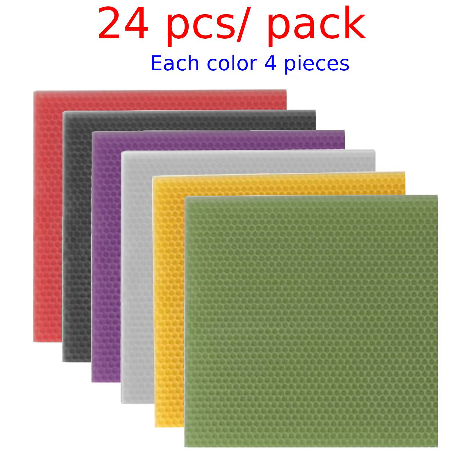 Beehive Frame Wax - 24 Stück Bunte Wabenwachsblätter, Wachsgrundlagen für